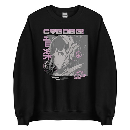 [ID: 145-G459] Cyborg - Y2k Style Unisex Crew Neck Sweatshirt