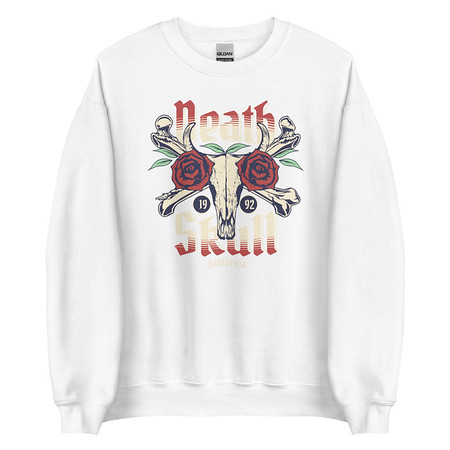 [ID: 145-G482] Death Skull - Flower Unisex Crew Neck Sweatshirt