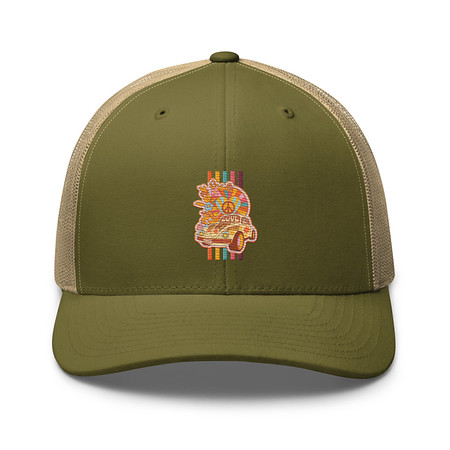[ID: 252-G10] 60s flower power Retro Trucker Hat