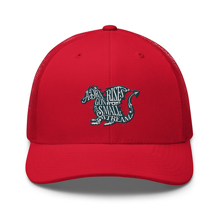 [ID: 252-G16] A Dragon Rises - Typographic Lettering Retro Trucker Hat