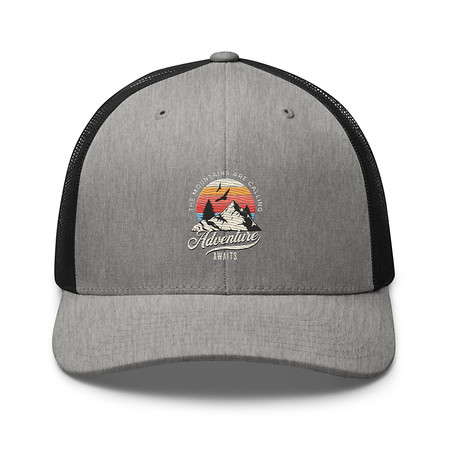 [ID: 252-G27] Adventure Await - Wilderness Camping Retro Trucker Hat