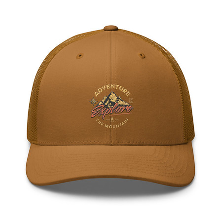 [ID: 252-G30] Adventure Explore The Mountain Retro Trucker Hat