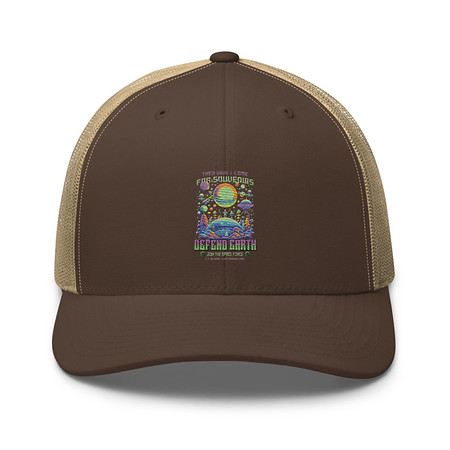 [ID: 252-G38] Alien Invasion Retro Trucker Hat
