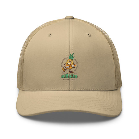 [ID: 252-G54] Alohito Natural Juices - Pineapple Mascot Retro Trucker Hat