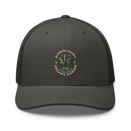 [ID: 252-G55] Always Happy - Cannabis Retro Trucker Hat