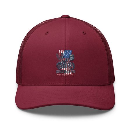 [ID: 252-G65] American Biker for Life Retro Trucker Hat