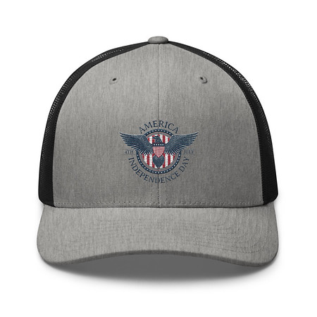 [ID: 252-G67] American Eagle Badge Retro Trucker Hat