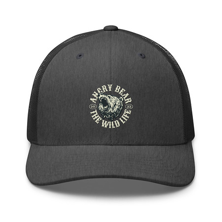 [ID: 252-G83] Angry Bear - Wild Life Animal Retro Trucker Hat