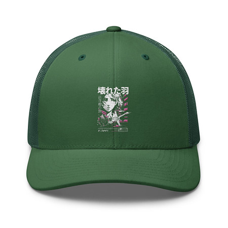 [ID: 252-G87] Anime Broken Wings - Neon Japanese Style Retro Trucker Hat