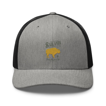 [ID: 252-G131] Badlands National Park - Bison Retro Trucker Hat