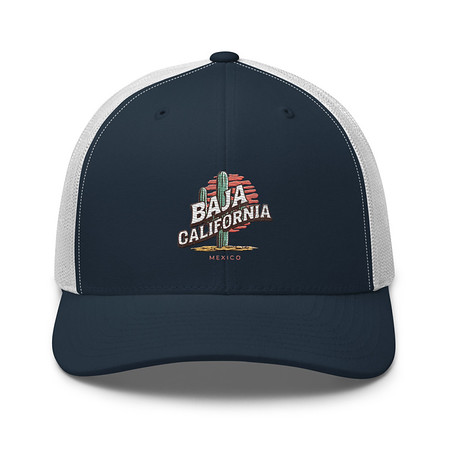 [ID: 252-G132] Baja Cali Mexico Retro Trucker Hat