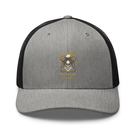 [ID: 252-G133] Bald Eagle Tattoo Shop - Skeleton Retro Trucker Hat