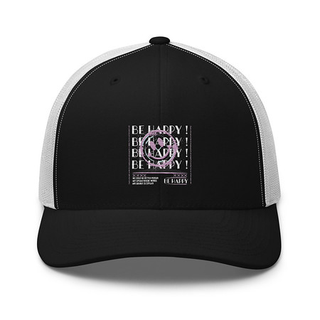 [ID: 252-G155] Be Happy ! Retro Trucker Hat