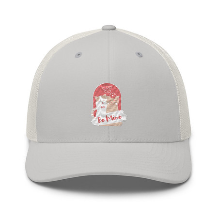 [ID: 252-G157] Be Mine - Cute Cat Couple Retro Trucker Hat