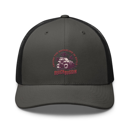 [ID: 252-G163] BEACH BUGGIN Retro Trucker Hat