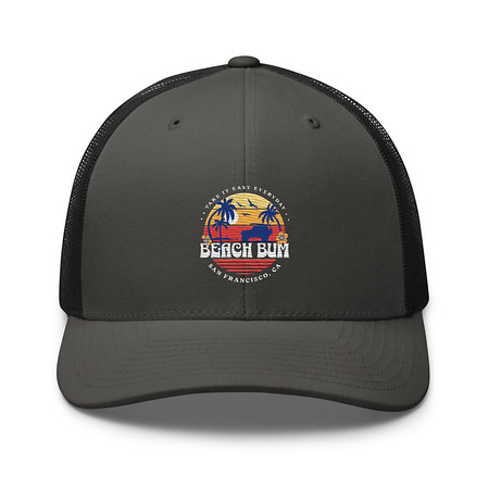 [ID: 252-G164] Beach Bum - Sunset Surfing Retro Trucker Hat