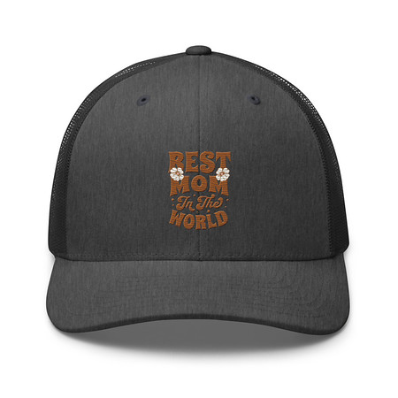 [ID: 252-G189] Best Mom in the World - Flowers Retro Trucker Hat