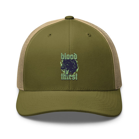 [ID: 252-G238] Blood Thirst - Neon Dog Retro Trucker Hat