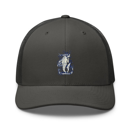 [ID: 252-G241] Blue Mermaid - Nautical Retro Trucker Hat