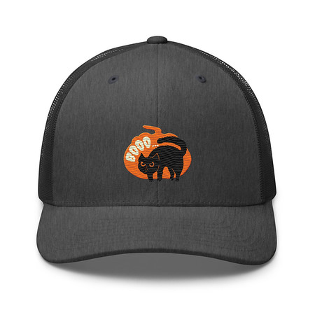 [ID: 252-G251] Boo - Scay Cute Cat Retro Trucker Hat