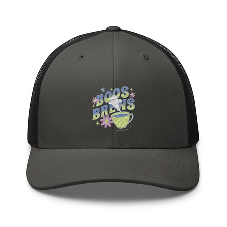 [ID: 252-G254] Boos + Brews - Halloween Retro Trucker Hat