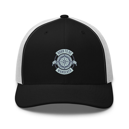 [ID: 252-G261] Born to be Wanderer - Compass Retro Trucker Hat