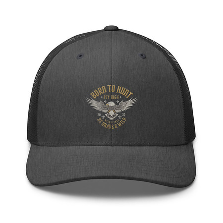 [ID: 252-G267] BORN TO HUNT- BE BRAVE & WILD Retro Trucker Hat