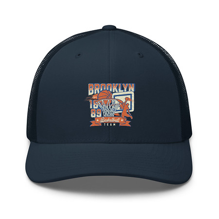 [ID: 252-G290] Brooklyn Basketball Team - Athletic Sports Retro Trucker Hat