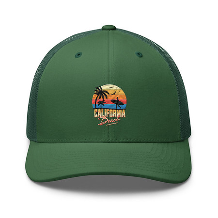 [ID: 252-G312] California Beach - Retro Surf Retro Trucker Hat
