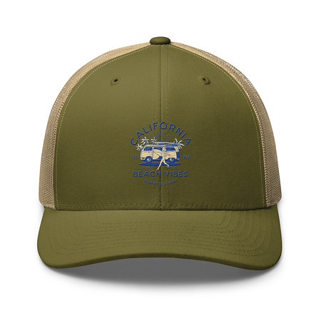 [ID: 252-G314] California Beach Vibes - Retro Camper Van Retro Trucker Hat