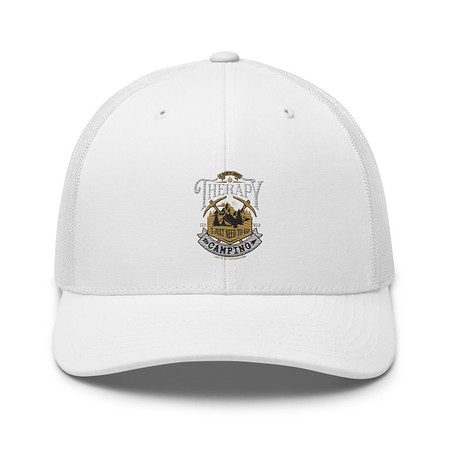 [ID: 252-G325] Camping Emblem Retro Trucker Hat