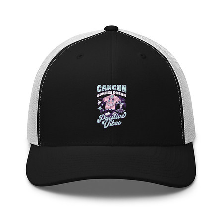 [ID: 252-G330] Cancun Positive Vibes Retro Trucker Hat