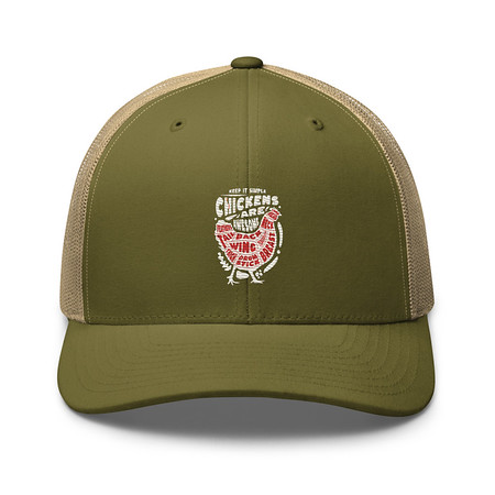 [ID: 252-G365] Chickens Are Awesome - Butcher Cuts Retro Trucker Hat