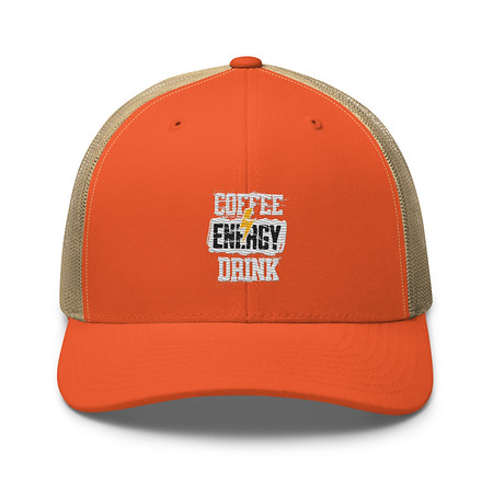 [ID: 252-G400] Coffee Energy Drink - Grunge Bolt Retro Trucker Hat