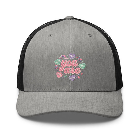 [ID: 252-G411] Colorful Self Love Affirmation - Heart Retro Trucker Hat