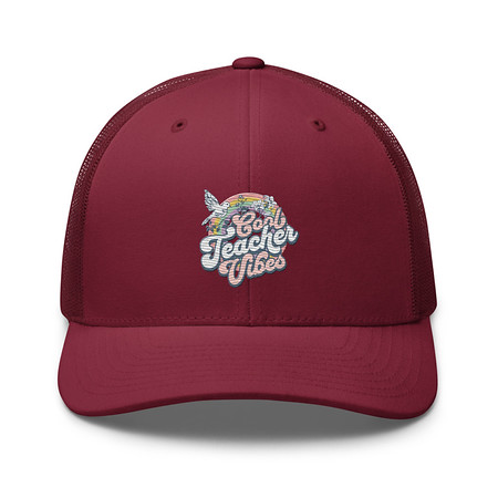 [ID: 252-G418] Cool Teacher Vibes Retro Trucker Hat