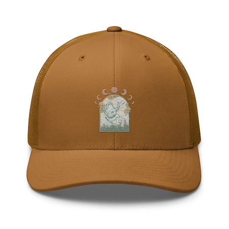 [ID: 252-G426] Cottagecore Frog Botanical Retro Trucker Hat