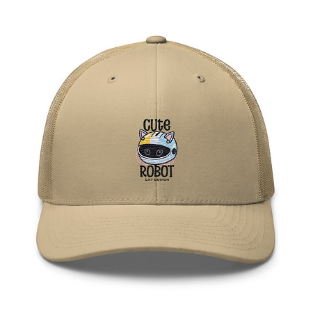 [ID: 252-G451] Cute Cat - AI Retro Trucker Hat