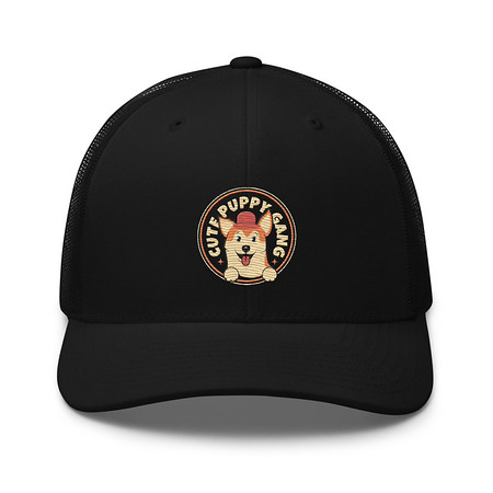 [ID: 252-G453] Cute Puppy Gang - Corgi Retro Trucker Hat