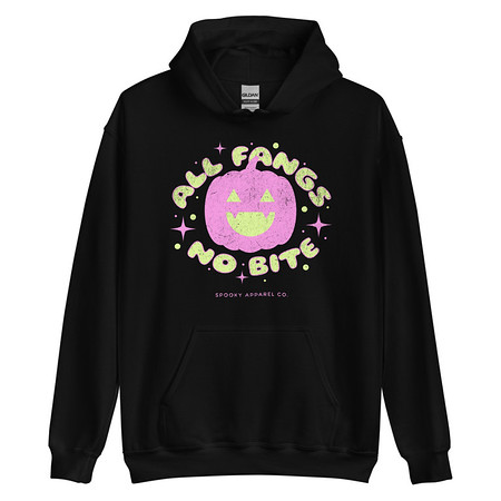 [ID: 146-G44] All Fangs No Bite - Halloween Unisex Heavy Blend Hoodie