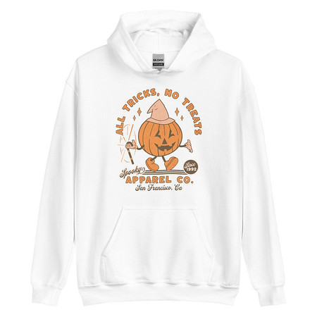 [ID: 146-G47] All Tricks No Treats - Pumpkin Mascot Unisex Heavy Blend Hoodie