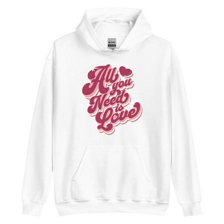[ID: 146-G50] All You Need is Love - Retro Valentines Day Unisex Heavy Blend Hoodie
