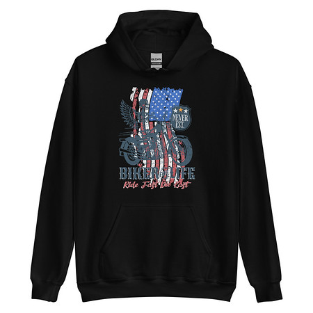 [ID: 146-G65] American Biker for Life Unisex Heavy Blend Hoodie