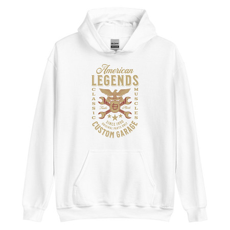 [ID: 146-G75] American Legends Garage - Eagle Unisex Heavy Blend Hoodie
