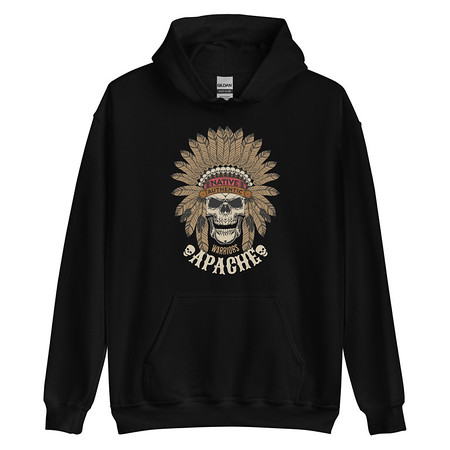 [ID: 146-G94] Apache Warriors - Indian Skull Unisex Heavy Blend Hoodie