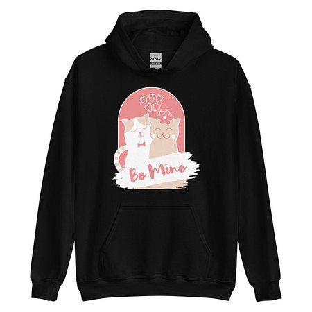[ID: 146-G157] Be Mine - Cute Cat Couple Unisex Heavy Blend Hoodie