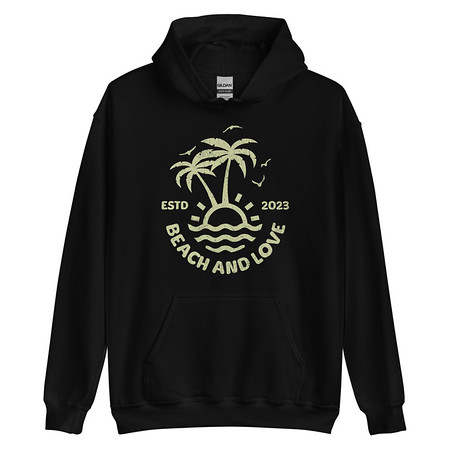 [ID: 146-G161] Beach and Love Unisex Heavy Blend Hoodie