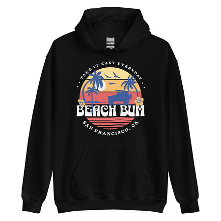 [ID: 146-G164] Beach Bum - Sunset Surfing Unisex Heavy Blend Hoodie