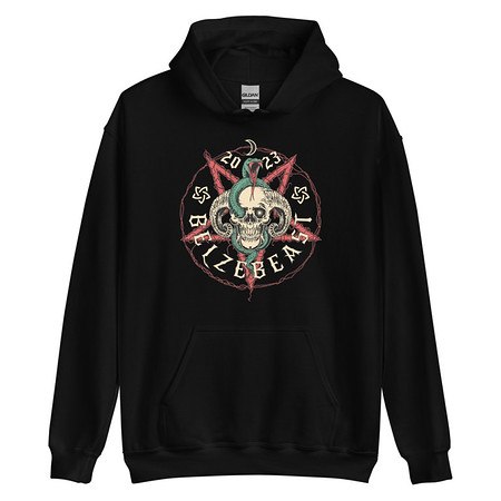 [ID: 146-G181] Belzebeast Pentagram - Halloween Skull with Snake Unisex Heavy Blend Hoodie