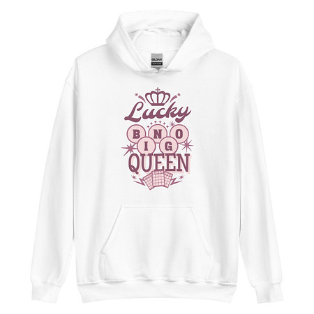 [ID: 146-G209] Bingo Queen - Retro Crown Unisex Heavy Blend Hoodie